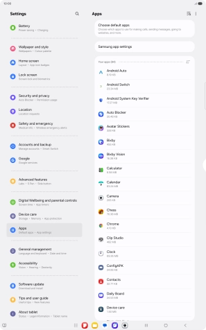 Press the required app. Press the required app.
