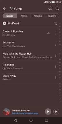 Press the required audio file. Press the required audio file.