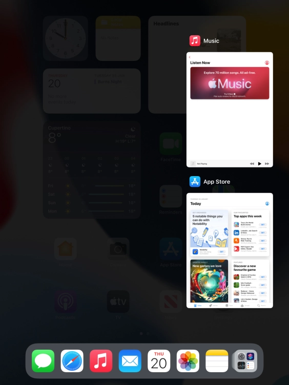 Slide upwards on the required application to end it. Slide upwards on the required application to end it.