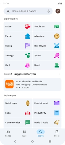 Press the search field. Press the search field.