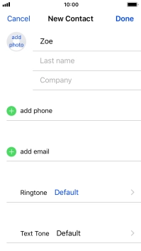 Press Last name and key in the last name. Press Last name and key in the last name.