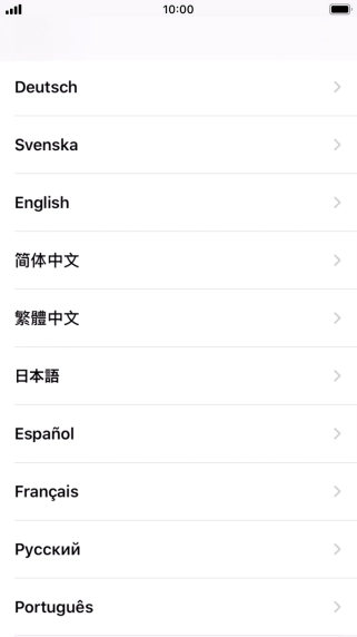 Press the required language. Press the required language.