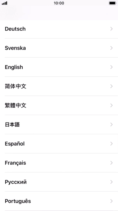 Press the required language. Press the required language.