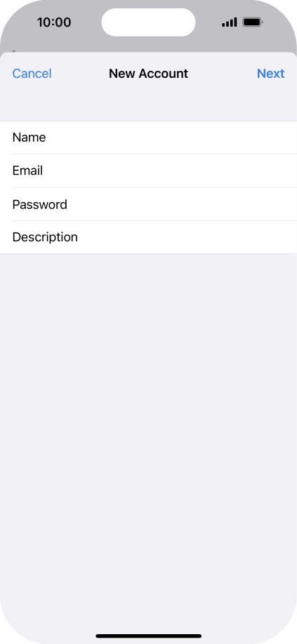 Press Description and key in the required name. Press Description and key in the required name.