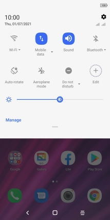 Press the settings icon. Press the settings icon.
