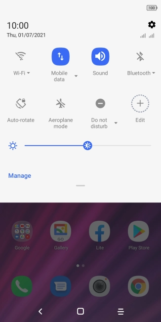 Press the settings icon. Press the settings icon.