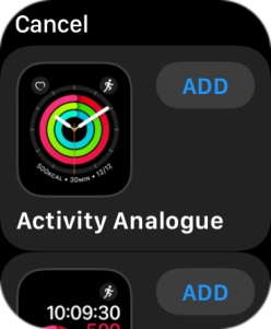 Press the required watch face. Press the required watch face.