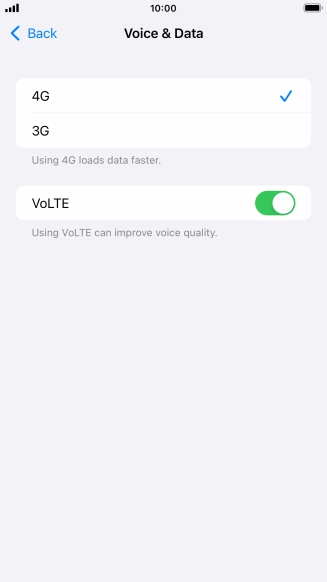 Press the required network mode. Press the required network mode.