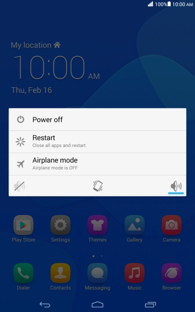 Press Airplane mode to turn the function on or off. Press Airplane mode to turn the function on or off.