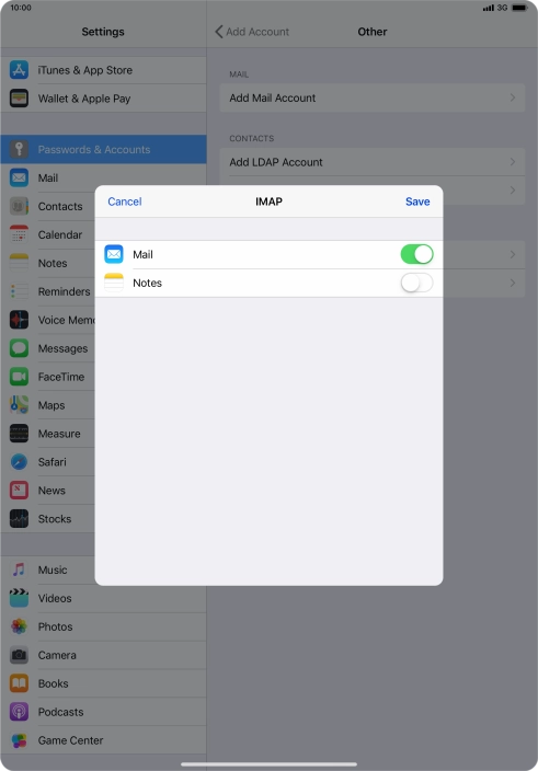 Press Save. Your email account has now been set up. To select more settings for incoming and outgoing server, proceed with the following steps. Press Save. Your email account has now been set up. To select more settings for incoming and outgoing server, proceed with the following steps.