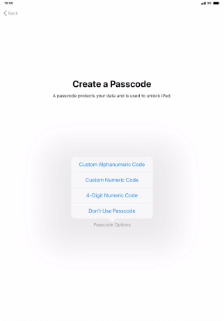 Follow the instructions on the screen to turn on use of lock code or press Don't Use Passcode. Follow the instructions on the screen to turn on use of lock code or press Don't Use Passcode.