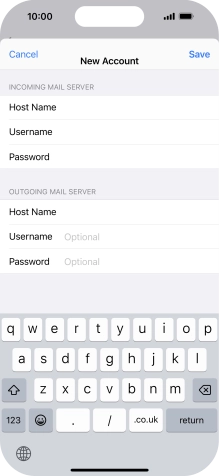 Press Username and key in the username for your email account. Please note that if you're using Vodafone's outgoing server, leave the username field empty. Press Username and key in the username for your email account. Please note that if you're using Vodafone's outgoing server, leave the username field empty.