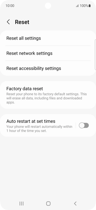 Press Factory data reset. Press Factory data reset.