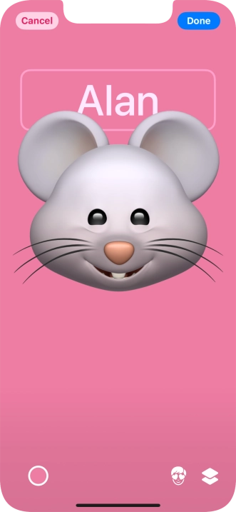 Press the name field and follow the instructions on the screen to select the required font and colour for your name on the Contact Poster. Press the name field and follow the instructions on the screen to select the required font and colour for your name on the Contact Poster.