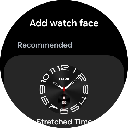 Slide your finger up or down to see the available watch faces. Slide your finger up or down to see the available watch faces.