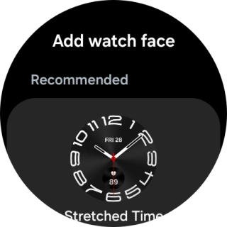 Slide your finger up or down to see the available watch faces. Slide your finger up or down to see the available watch faces.