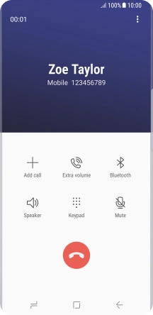 Press the end call icon. Press the end call icon.