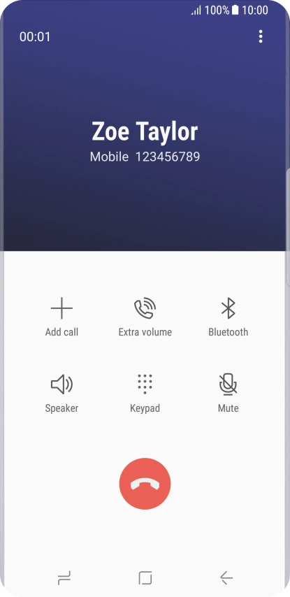Press the end call icon. Press the end call icon.