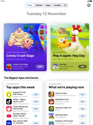 Press the search icon. Press the search icon.