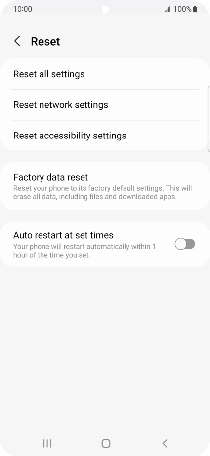 Press Factory data reset. Press Factory data reset.
