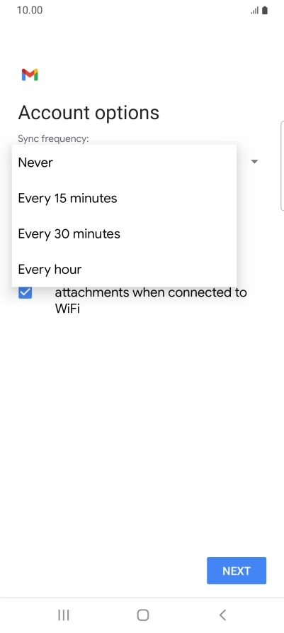 Press the required setting. Press the required setting.