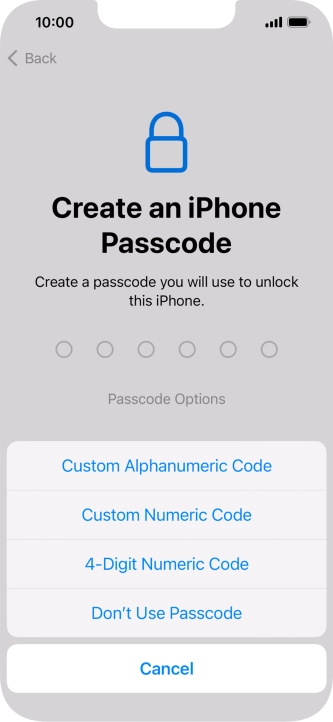 Follow the instructions on the screen to turn on use of phone lock code or press Don't Use Passcode. Follow the instructions on the screen to turn on use of phone lock code or press Don't Use Passcode.