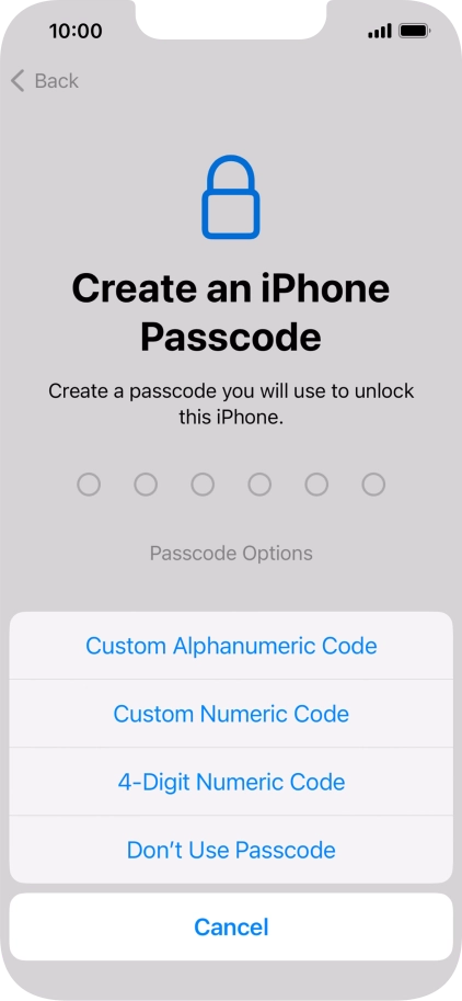 Follow the instructions on the screen to turn on use of phone lock code or press Don't Use Passcode. Follow the instructions on the screen to turn on use of phone lock code or press Don't Use Passcode.