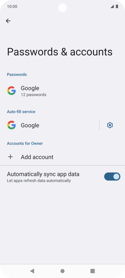 Press Add account. Press Add account.