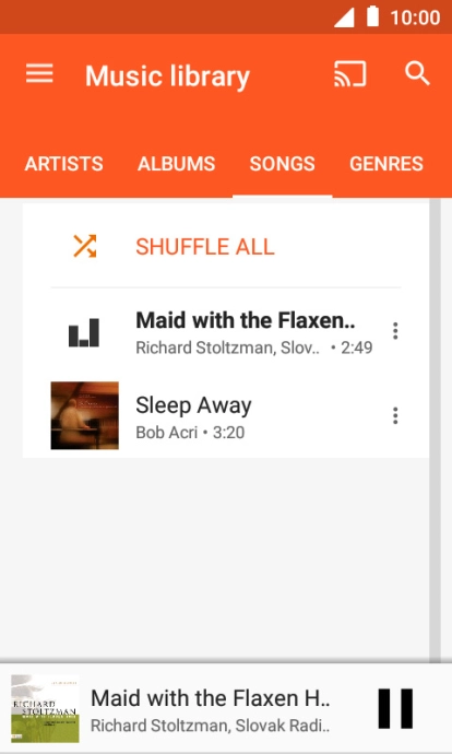 Press the song title at the bottom of the screen. Press the song title at the bottom of the screen.