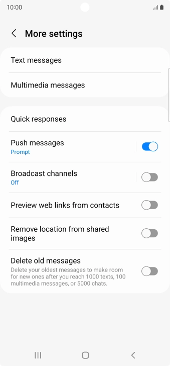Press Text messages. Press Text messages.