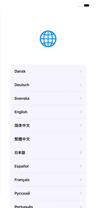 Press the required language. Press the required language.