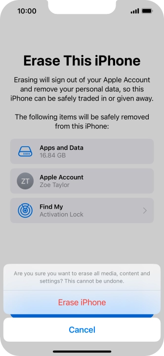 Press Erase iPhone. Press Erase iPhone.