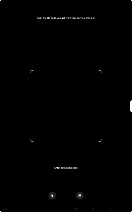 Place the QR code you've received inside the tablet camera frame to scan the code. Place the QR code you've received inside the tablet camera frame to scan the code.