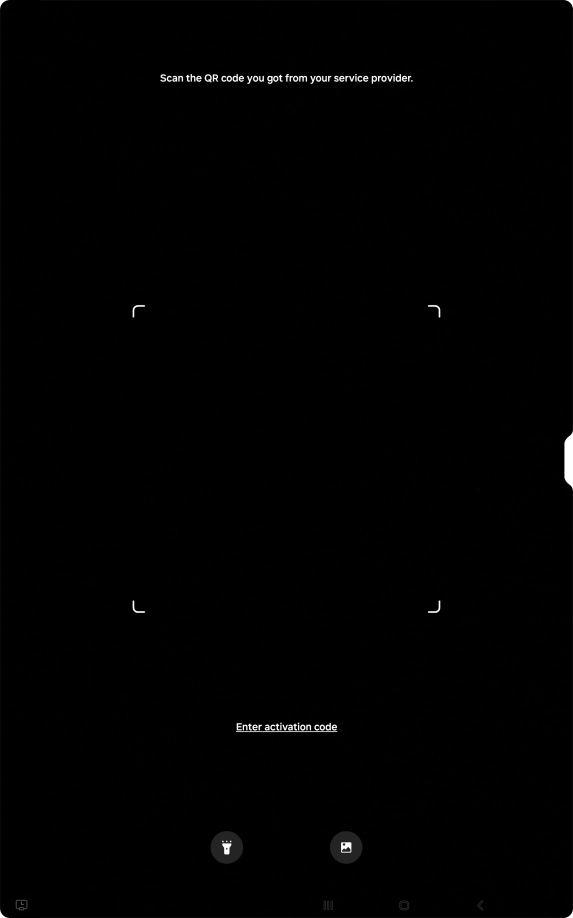 Place the QR code you've received inside the tablet camera frame to scan the code. Place the QR code you've received inside the tablet camera frame to scan the code.