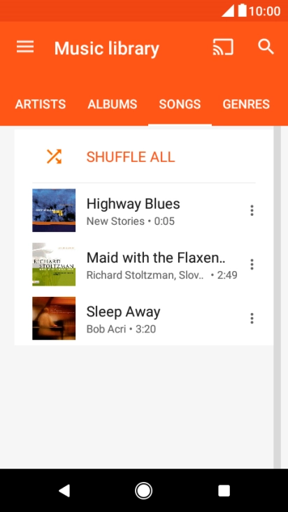 Press the required audio file. Press the required audio file.