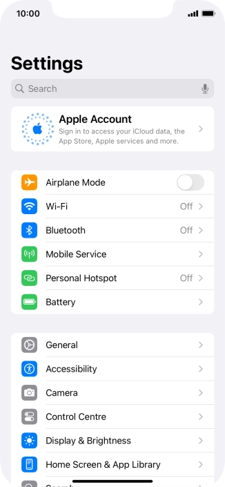 Press Apple Account. Press Apple Account.