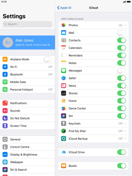 Press iCloud Backup. Press iCloud Backup.