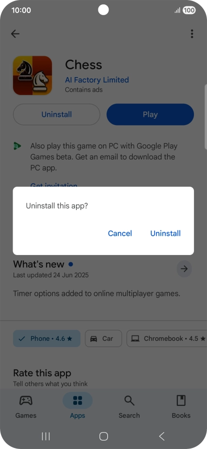 Press Uninstall. Press Uninstall.