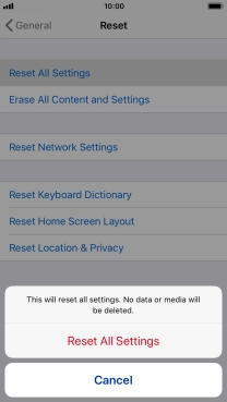 Press Reset All Settings. Press Reset All Settings.