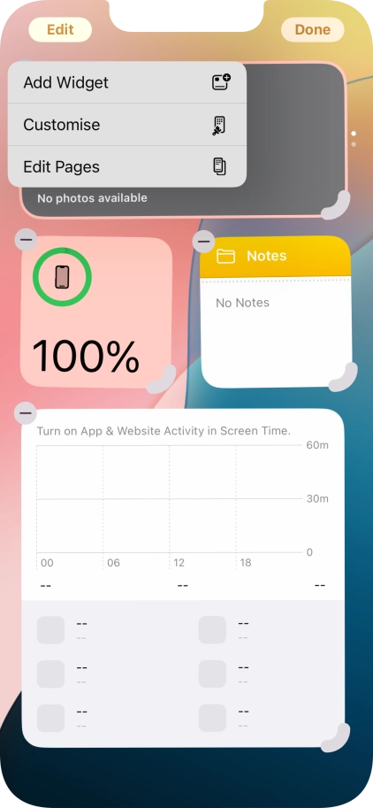 Press Add Widget. Press Add Widget.