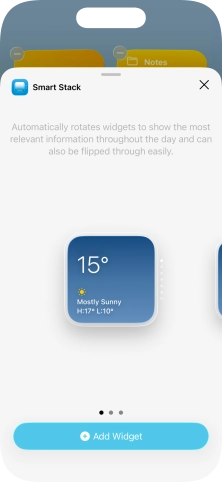 Slide your finger right or left on the screen to select the required widget size. Slide your finger right or left on the screen to select the required widget size.