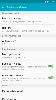 Press Factory data reset. Press Factory data reset.