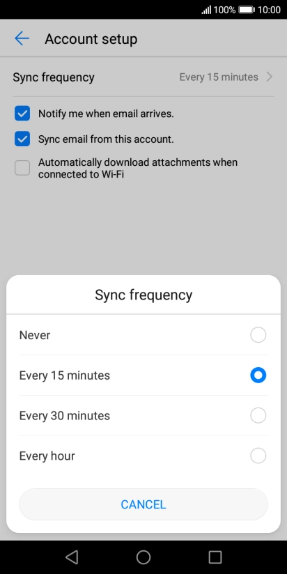 Press the required setting. Press the required setting.