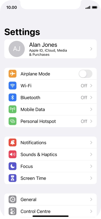 Press Personal Hotspot. Press Personal Hotspot.