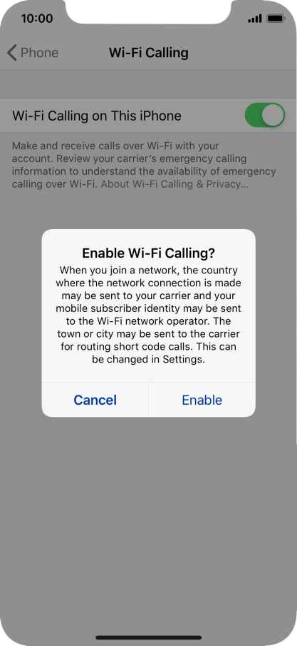 If you turn on the function, press Enable. If you turn on the function, press Enable.