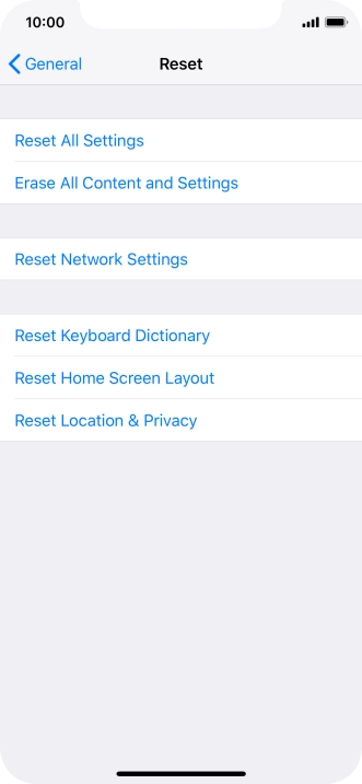 Press Reset All Settings. Press Reset All Settings.