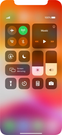 Press the flight mode icon to turn the function on or off. Press the flight mode icon to turn the function on or off.