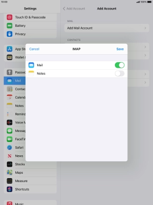 Press Save. Your email account has now been set up. To select more settings for incoming and outgoing server, proceed with the following steps. Press Save. Your email account has now been set up. To select more settings for incoming and outgoing server, proceed with the following steps.
