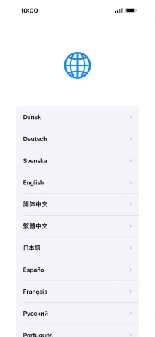 Press the required language. Press the required language.