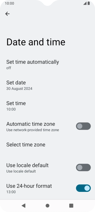 Press Set time automatically. Press Set time automatically.
